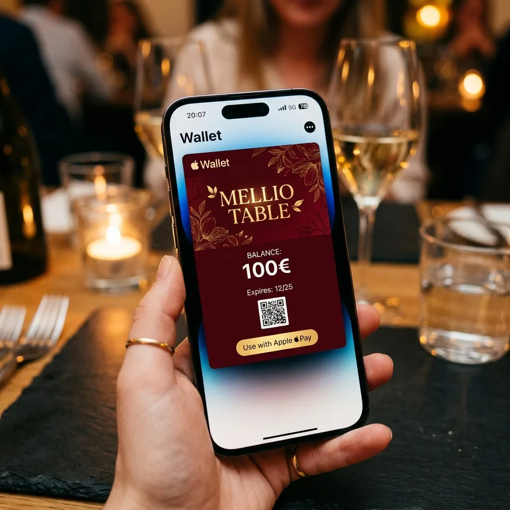Carte cadeau dématérialisée Apple Wallet revente agence